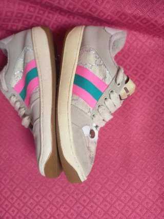 Zapatillas Gucci Mujer Talla 37 Beige/Rosa, Verde