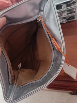 Bolso de mano polipiel plata