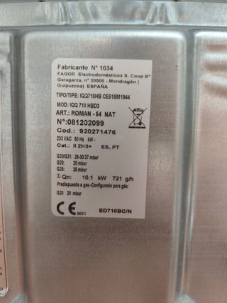 Cocina Edesa 4 fuegos con horno (gas natural)