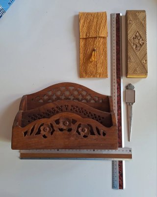 Juego de escritorio madera y metal