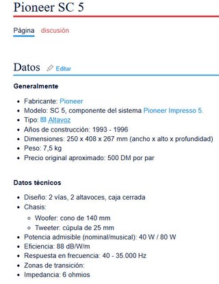 Altavoces Pioneer S-C5 - En Garantía