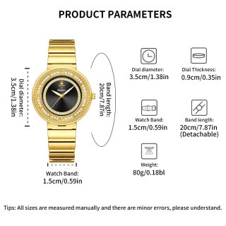 Reloj Jalulusi Mujer Dorado y Negro