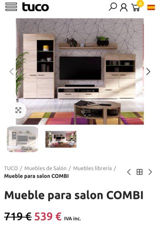 Mueble de comedor roble y cristal