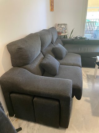 Sofá chaise longue gris