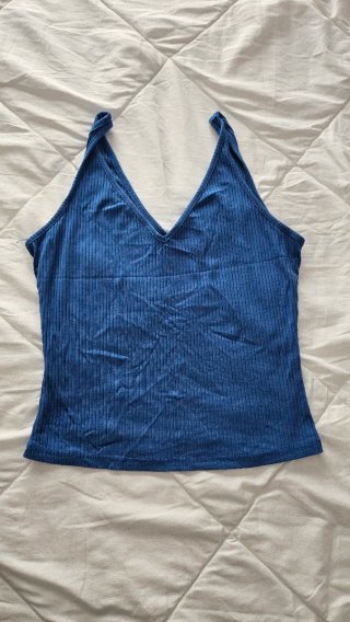 Top sin mangas mujer azul