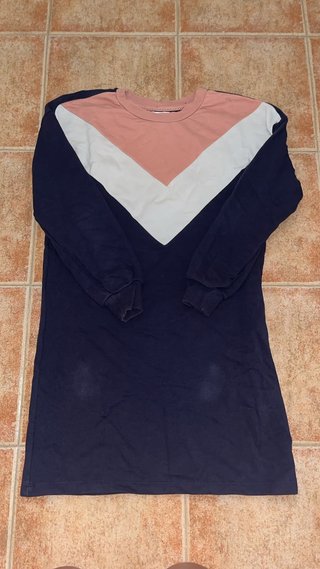 Vestido sudadera azul y rosa