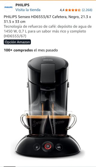 Cafetera Philips Senseo Negra
