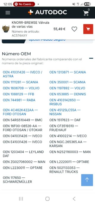 Válvula Knorr AC574AXY Multivía