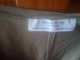 Camiseta Zara Verde Talla XL Mujer