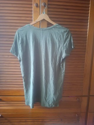 Camiseta Zara Verde Talla XL Mujer