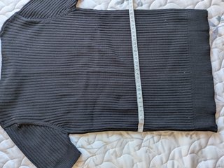 Top de punto cuello camisa negro y blanco