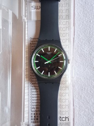 Swatch Graphite Pay! Negro y Verde