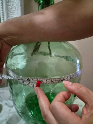 Jarrón Damajuana Vidrio Verde