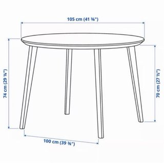 Mesa redonda madera Ikea Lisabo