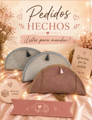 Bolso de mano beige y rosa