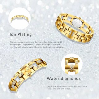 Reloj de mujer dorado con diamantes