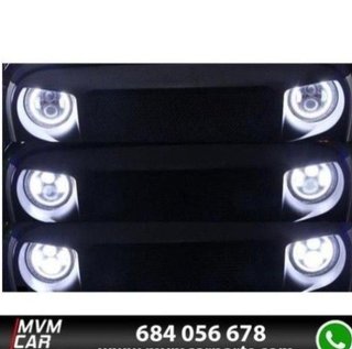 Faros delanteros Led Angel Eyes DRL Black para Jee