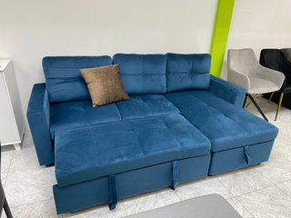 GRAN OFERTA Sofá cama azul terciopelo