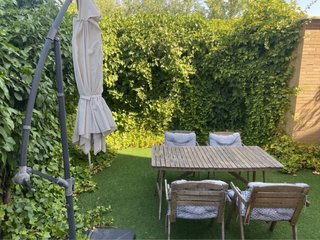 Conjunto mesa y sillas de exterior madera