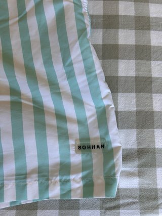 Bañador SOHHAN rayas verde menta/blanco Talla L