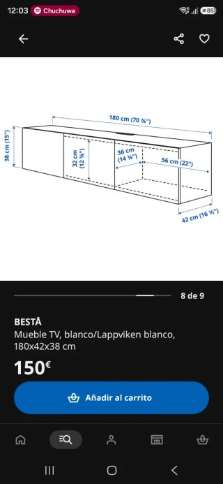 Mueble TV Besta IKEA Blanco