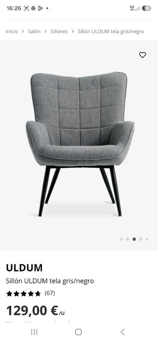 Sillón y reposapiés gris