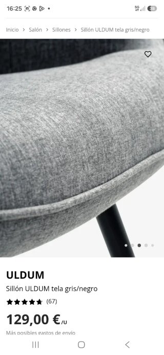 Sillón y reposapiés gris