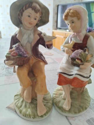 Coppia statuine contadini 20 cm