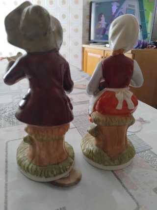 Coppia statuine contadini 20 cm
