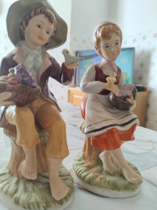 Coppia statuine contadini 20 cm