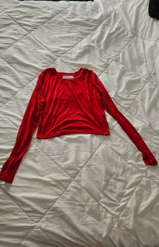 Sudadera Roja Manga Larga Mujer Talla M