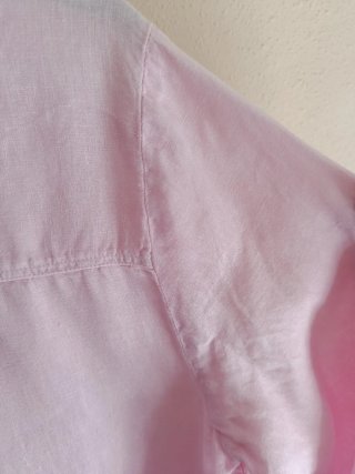 Camisa Zara Lino Rosa Palo Talla L