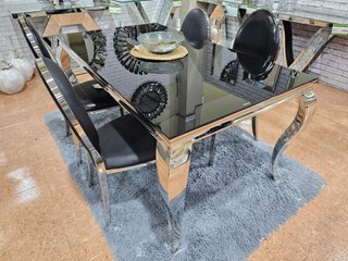 Mesa de Cristal Templado de 160cm + 4 Sillas