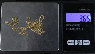 Cadena de oro de 18k. Peso: 3.65 gr.