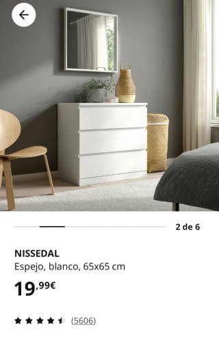 Espejo de pared Ikea nissedal