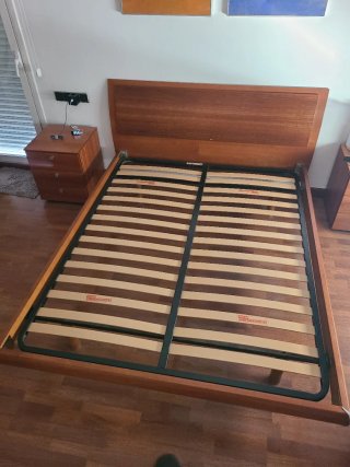Cama Matrimonio 150x190cm Madera y Metal