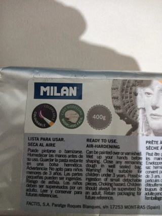 Pasta modelar blanca Milan 400 gr