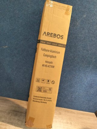 Arebos Mesa de Camping Plegable  Altura Regulable