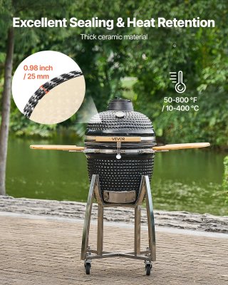 Barbecue Kamado in Ceramica con Ruote per Esterno