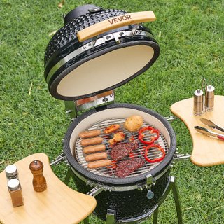 Barbecue Kamado in Ceramica con Ruote per Esterno
