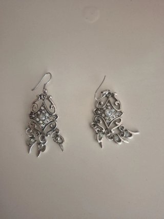 Pendientes bisutería plateados