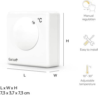 Garza - Termostato analógico para caldera y calefacción, 2 hilos, regulación manual