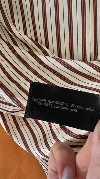 Top Zara Satén Rayas Beige Talla S/M