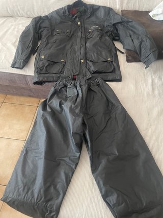 Chaqueta y pantalón moto tipo Barbour