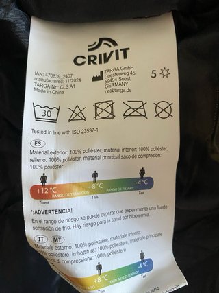Saco de dormir Crivit 1080g