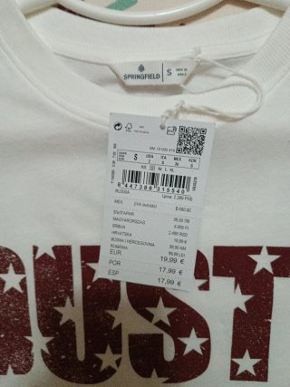Camiseta DUSTY Talla S/M a estrenar.Precio negocia