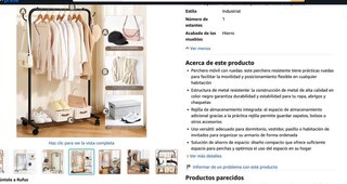 Perchero con ruedas con rejilla de almacenamiento,