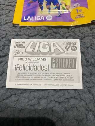 Cromo Nico Williams Extra Sticker LaLiga26-27