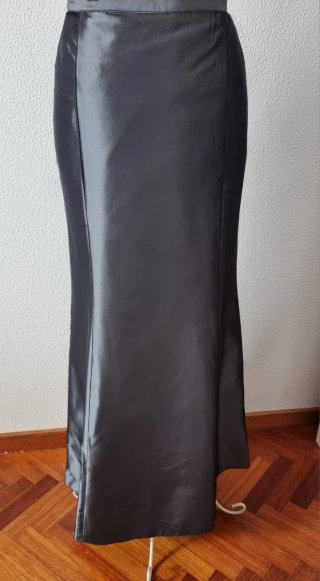 Falda de fiesta tafetán gris
