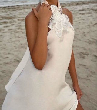 Vestido largo blanco de ceremonia